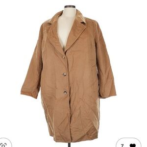 J. Jill Classic Camel Women’s Trench Coat - Mid-Length Button Front Unlined Tan